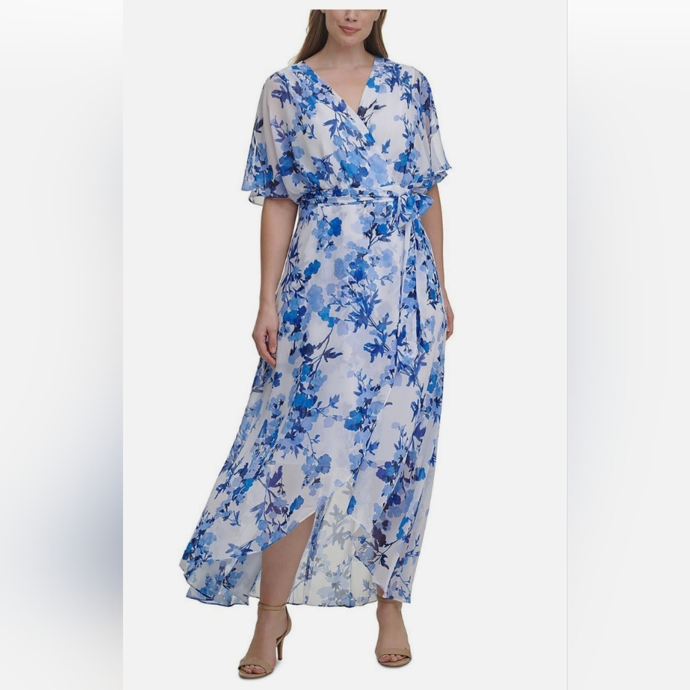 NWT Jessica Howard Faux Wrap Maxi Dress size 10